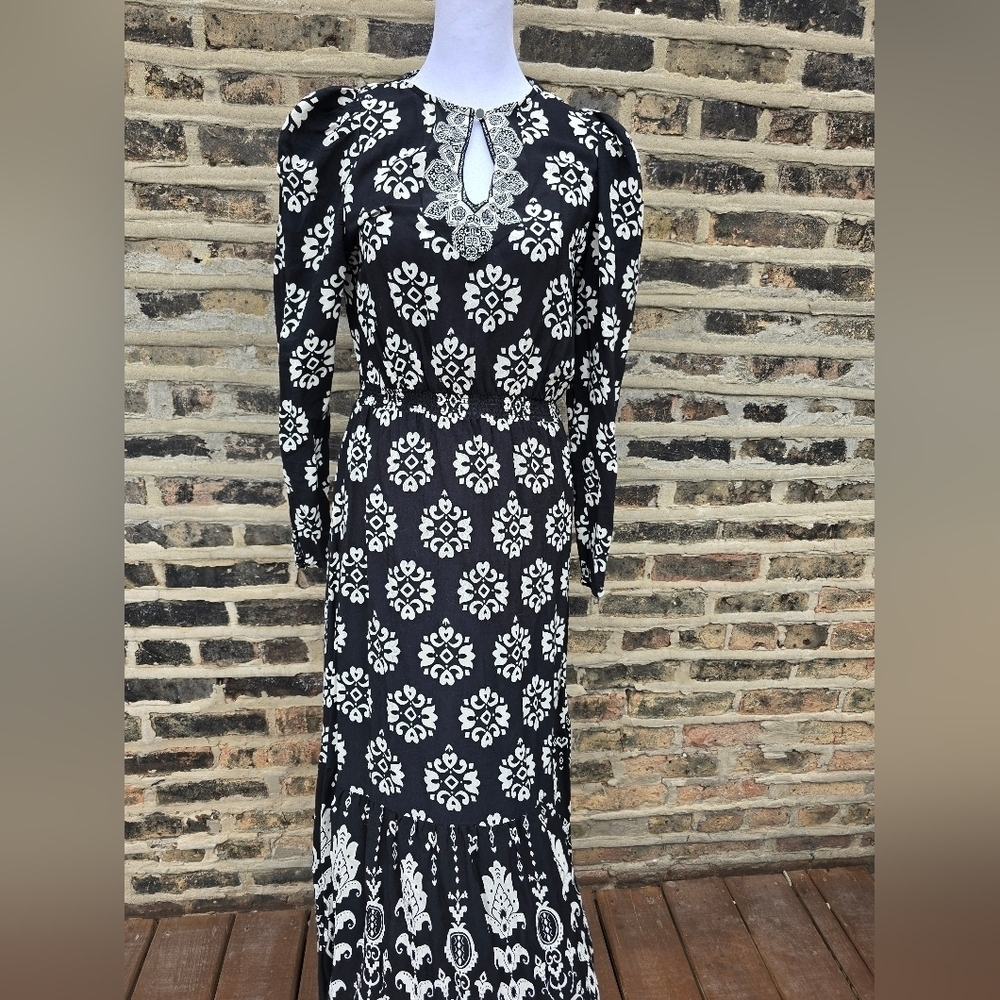 Ann Taylor Black and White Floral Dress